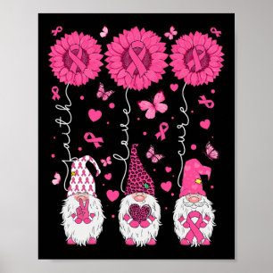 Love Cure Gnomes Zonnebloem Borstkanker Bewustzijn Poster