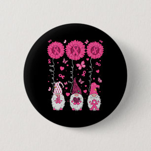 Love Cure Gnomes Zonnebloem Borstkanker Bewustzijn Ronde Button 5,7 Cm