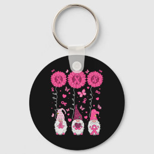 Love Cure Gnomes Zonnebloem Borstkanker Bewustzijn Sleutelhanger