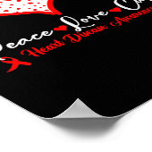 Love Cure Heart Disease Awareness Red Heart Ribbon Poster (Hoek)