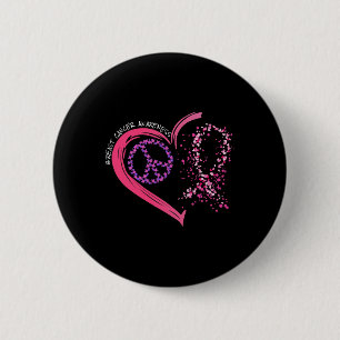 Love Cure Hearted Pink Ribbon Borstkanker Aware Ronde Button 5,7 Cm
