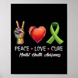Love Cure Mental Health Awareness Mannen Vrouwen K Poster