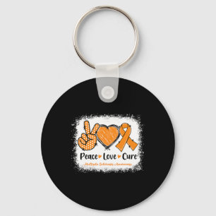 Love Cure Multiple Sclerosis MS Awareness Oranje Sleutelhanger