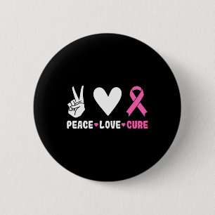 Love Cure Pink Ribbon Borstkanker Bewustzijn Ronde Button 5,7 Cm