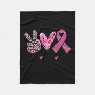 Love Cure Pink Ribbon Borstkanker Bewustzijn Vrouw Fleece Deken