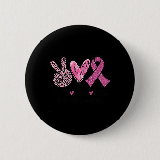 Love Cure Pink Ribbon Borstkanker Bewustzijn Vrouw Ronde Button 5,7 Cm