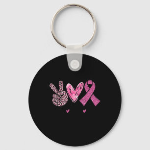 Love Cure Pink Ribbon Borstkanker Bewustzijn Vrouw Sleutelhanger
