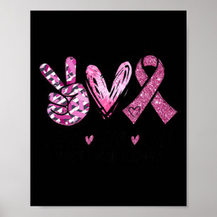 Love Cure Roze Lint Kanker Borst Bewustzijn Poster