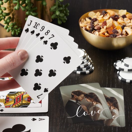 'Love' Custom paar foto Bagagelabel Pokerkaarten (Insitu)