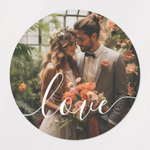 'Love' Custom paar foto Labels