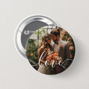 'Love' Custom paar foto Ronde Button 5,7 Cm