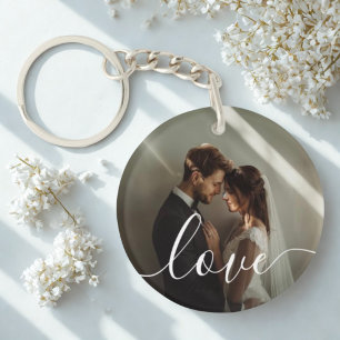 'Love' Custom paar foto Sleutelhanger