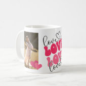 LOVE Custom Photos Coeurs Saint Valentin Mug (Devant gauche)