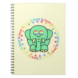 Love Cute Elephant LGBTQ Pride Notitieboek