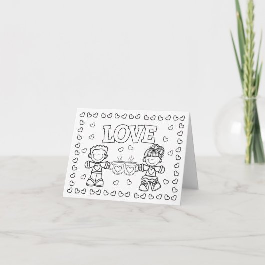 LOVE Cute Kidz Valentijnsdag Colour Card Aankondiging (Voorkant)