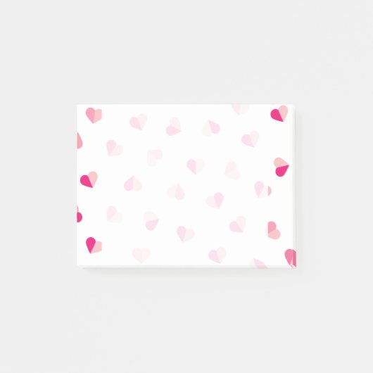 Love Cute Pink Heart Pattern Post-it® Notes (Voorkant)