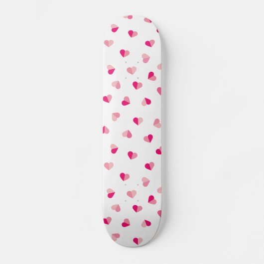 Love Cute Pink Heart Pattern Skateboard (Voorkant)
