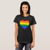 Love Cute Rainbow Pride Flag Heart Pride Lbt T-shirt (Voorkant volledig)