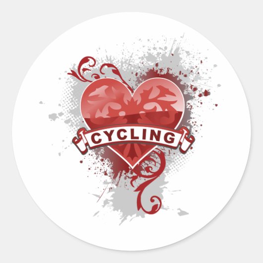 Love Cycling Ronde Sticker (Voorkant)