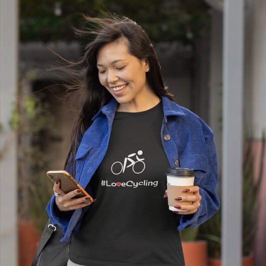 Love Cycling slogan cyclist T-shirt