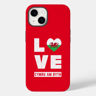 Love Cymru Am Byth Wales Flag Welsh Roots Case-Mate iPhone 14 Hoesje