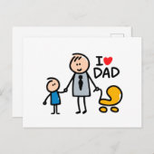 Love Dad Feestdagenkaart (Voorkant / Achterkant)