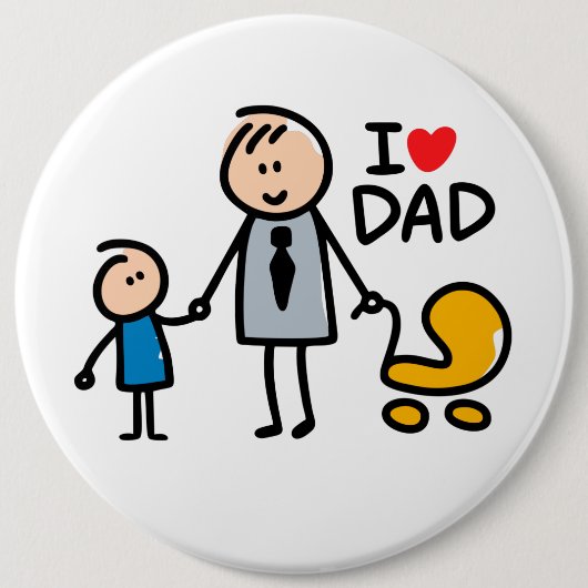 Love Dad Ronde Button 6,0 Cm (Voorkant)