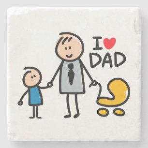 Love Dad Stenen Onderzetter