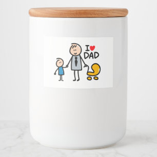Love Dad Voedselcontainer Etiket