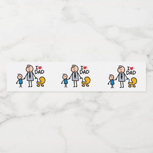 Love Dad Waterfles Etiket (Enkel label)