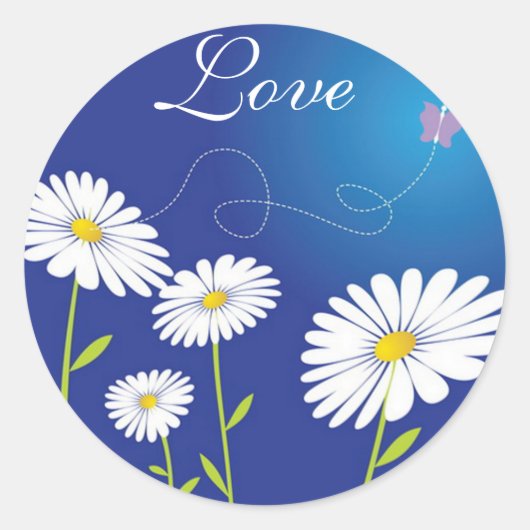 Love Daisies Fleur Jardin Stickers Papillon (Devant)