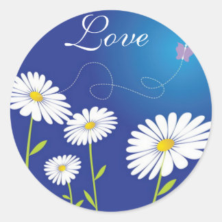 Love Daisies Flower Garden Vlinder Stickers