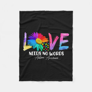 Love Daisy Autism Awareness Needs No Words Fleece Deken