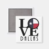LOVE Dallas Texas Magneet (Voorkant / Achterkant)