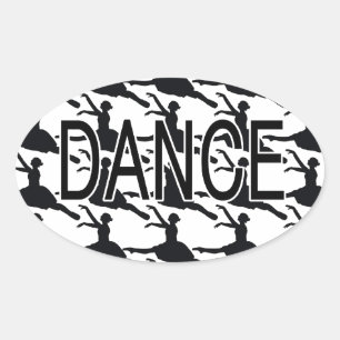 Love Dance - Ballerina danser silhouet Ovale Sticker