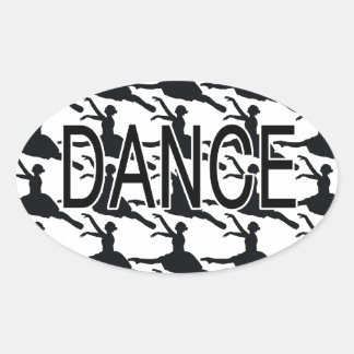 Love Dance - Ballerina danser silhouet Ovale Sticker