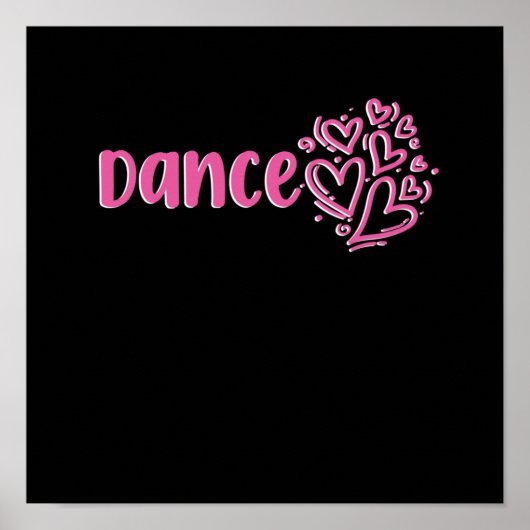 Love Dance Heart Dancers Dancing Day Grafisch Poster (Voorkant)