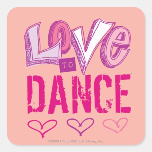 Love Dance Vierkante Sticker (Voorkant)