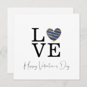 Love Dark Blue Heart Happy Valentine's Day Script (Voorkant / Achterkant)