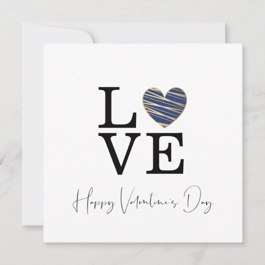 Love Dark Blue Heart Happy Valentine's Day Script (Voorkant)