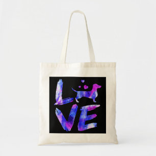 Love Daschund Doxie Weiner Waterverf Blue Dog mama Tote Bag