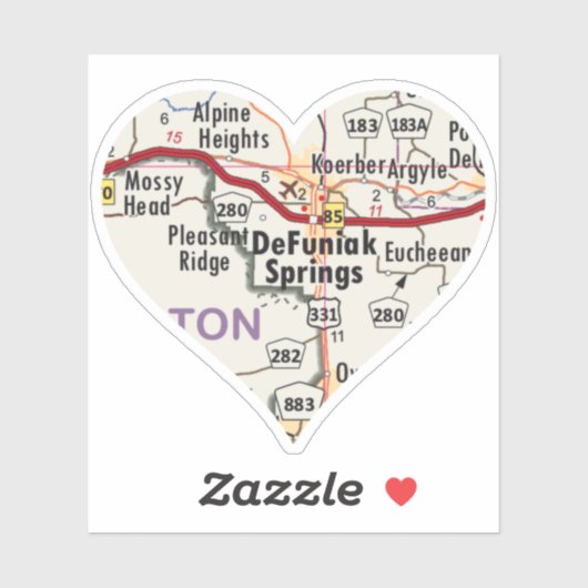 Love DeFuniak Springs Florida Sticker (Vel)