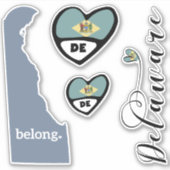 Love Delaware, Sheet of Die Cut Stickers (Voorkant)