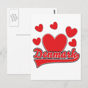 Love Denemarken vintage stijl logo Briefkaart