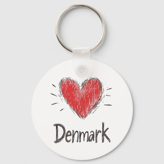 Love Denmark Sleutelhanger (Voorkant)