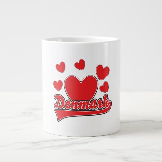 Love Denmark  style logo Extra Grote Beker (Voorkant)