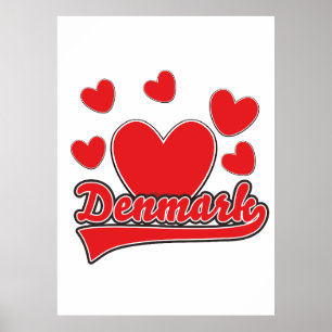 Love Denmark  style logo Poster