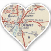 Love Denver Map Sticker (Voorkant)