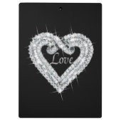 Love Diamond Heart Clipboard Klembord (Achterkant)