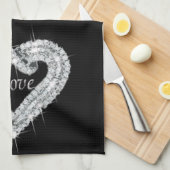 Love Diamond Heart Serviette de cuisine (Quart Plié)